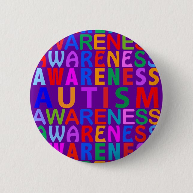 Autism Awareness 6 Cm Round Badge (Front)