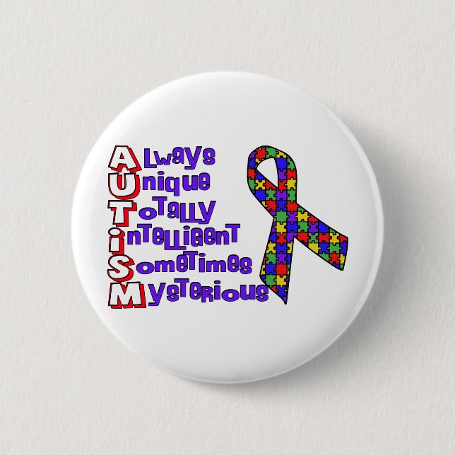 Autism Awareness 6 Cm Round Badge (Front)