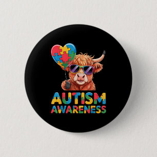 Autism awareness 6 cm round badge