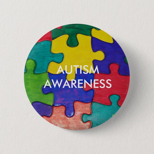 AUTISM AWARENESS 6 CM ROUND BADGE (Front)