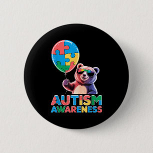 Autism awareness 6 cm round badge