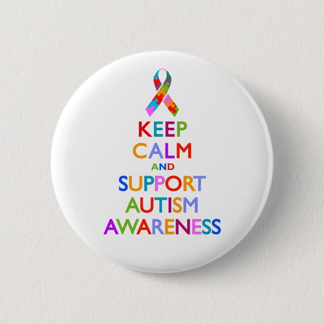 Autism Awareness 6 Cm Round Badge (Front)
