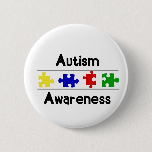 Autism Awareness 6 Cm Round Badge (Front)