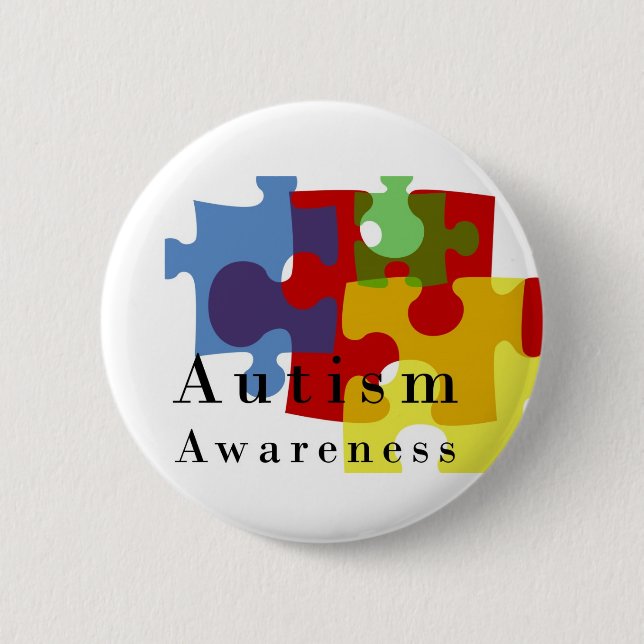 Autism Awareness 6 Cm Round Badge (Front)