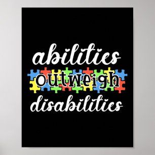 Autism Awareness - Abilities Outweigh Disabilities Poster