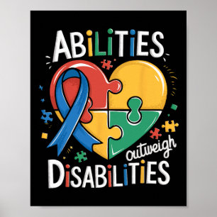 Autism Awareness Abilities Outweigh Disabilities T Poster