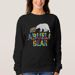 Autism Awareness Abuela Bear Puzzle Support Autist Sweatshirt