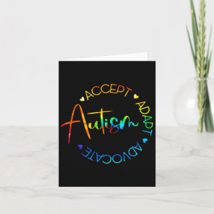 Autism Awareness Accept Adapt Advocate Autism Mum Card