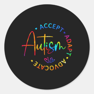 Autism Awareness Accept Adapt Advocate Autism Mum Classic Round Sticker