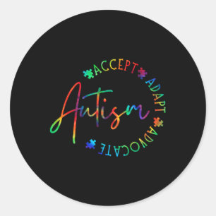 Autism Awareness Accept Adapt Advocate Autism Mum Classic Round Sticker
