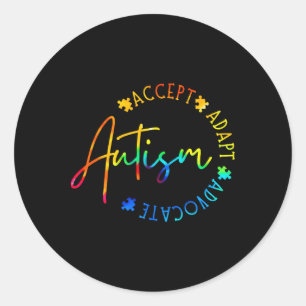 Autism Awareness Accept Adapt Advocate Autism Mum Classic Round Sticker