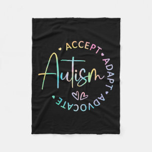 Autism Awareness Accept Adapt Advocate Autism Mum Fleece Blanket