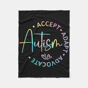 Autism Awareness Accept Adapt Advocate Autism Mum Fleece Blanket