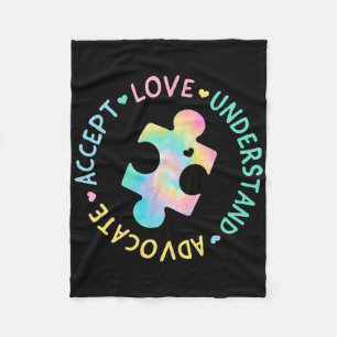 Autism Awareness Accept Adapt Advocate Autism Mum  Fleece Blanket