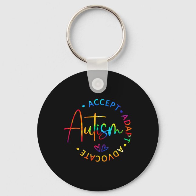 Autism Awareness Accept Adapt Advocate Autism Mum  Key Ring (Front)