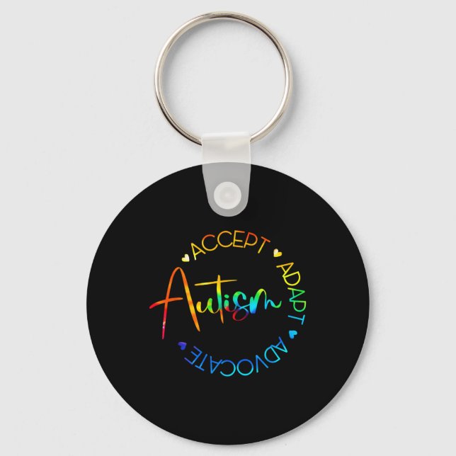 Autism Awareness Accept Adapt Advocate Autism Mum  Key Ring (Front)