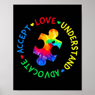 Autism Awareness Accept Adapt Advocate Autism Mum  Poster