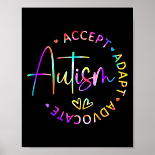 Autism Awareness Accept Adapt Advocate Autism Mum Poster