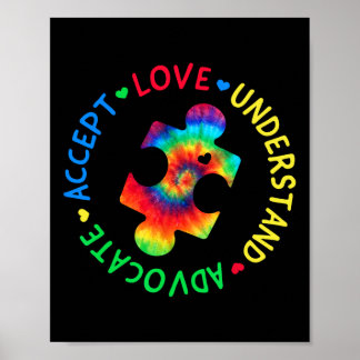 Autism Awareness Accept Adapt Advocate Autism Mum  Poster
