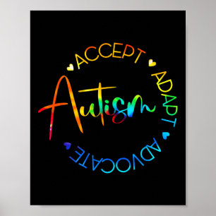 Autism Awareness Accept Adapt Advocate Autism Mum  Poster
