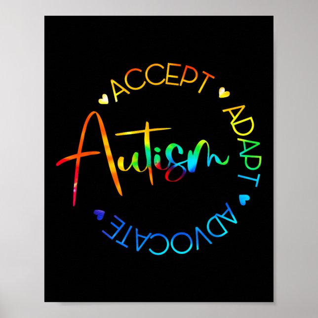 Autism Awareness Accept Adapt Advocate Autism Mum  Poster (Front)