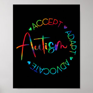 Autism Awareness Accept Adapt Advocate Autism Mum Poster