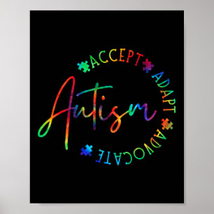 Autism Awareness Accept Adapt Advocate Autism Mum  Poster