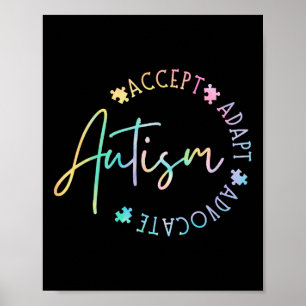 Autism Awareness Accept Adapt Advocate Autism Mum  Poster