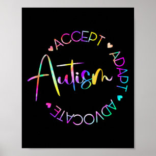 Autism Awareness Accept Adapt Advocate Autism Mum  Poster