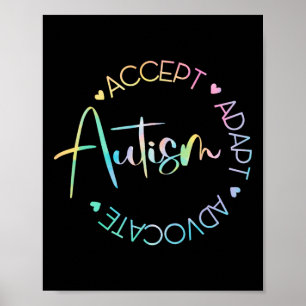 Autism Awareness Accept Adapt Advocate Autism Mum  Poster