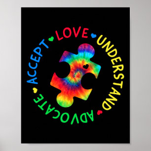 Autism Awareness Accept Adapt Advocate Autism Mum Poster