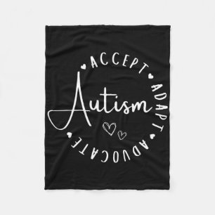 Autism Awareness Accept Adapt Advocate Understand Fleece Blanket