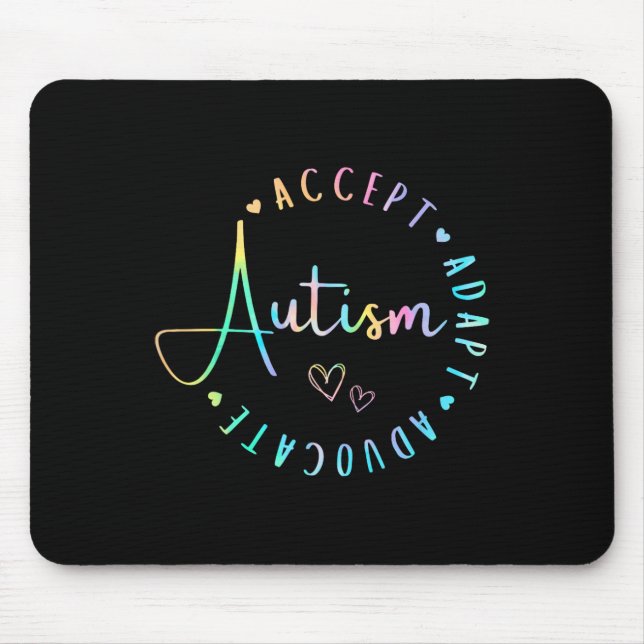 Autism Awareness Accept Adapt Advocate Understand  Mouse Pad (Front)