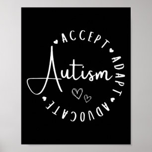 Autism Awareness Accept Adapt Advocate Understand Poster