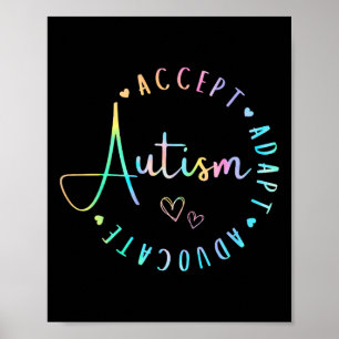 Autism Awareness Accept Adapt Advocate Understand Poster