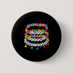 Autism Awareness Accept Love Understand Bracelet G 6 Cm Round Badge
