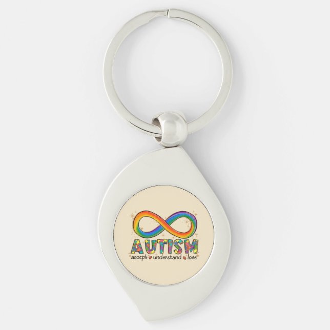 Autism Awareness Accept, Love, Understand Key Ring (Front)