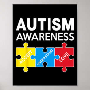 Autism Awareness Accept Support Love Puzzle Men Wo Poster