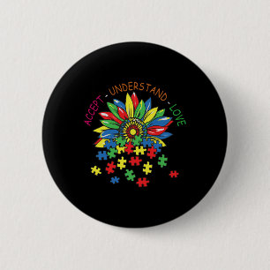Autism Awareness Accept Understand Love Asd Rainbo 6 Cm Round Badge