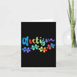 Autism Awareness Accept Understand Love Asd Rainbo Card