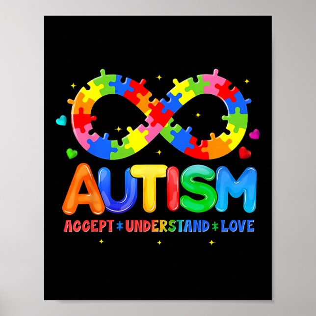 Autism Awareness Accept Understand Love Asd Suppor Poster (Front)