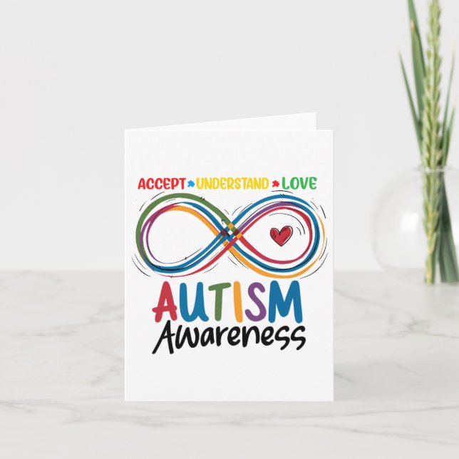 Autism Awareness Accept Understand Love Autism  Card (Front)