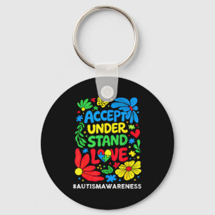 Autism awareness accept understand love for men key ring