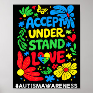 Autism awareness accept understand love for men poster
