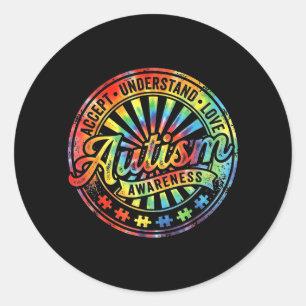 Autism Awareness Accept Understand Love Girl Boy Classic Round Sticker