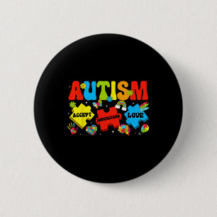 Autism Awareness Accept Understand Love Puzzles Au 6 Cm Round Badge