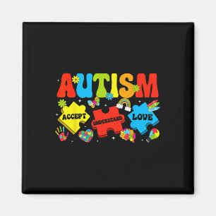Autism Awareness Accept Understand Love Puzzles Au Magnet