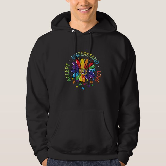 Autism Awareness Accept Understand Love Rainbow AS Hoodie (Front)