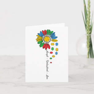 Autism Awareness Accept Understand Love Sunflower Card
