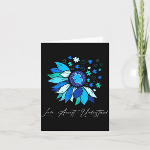 Autism awareness accept understand love sunflower card